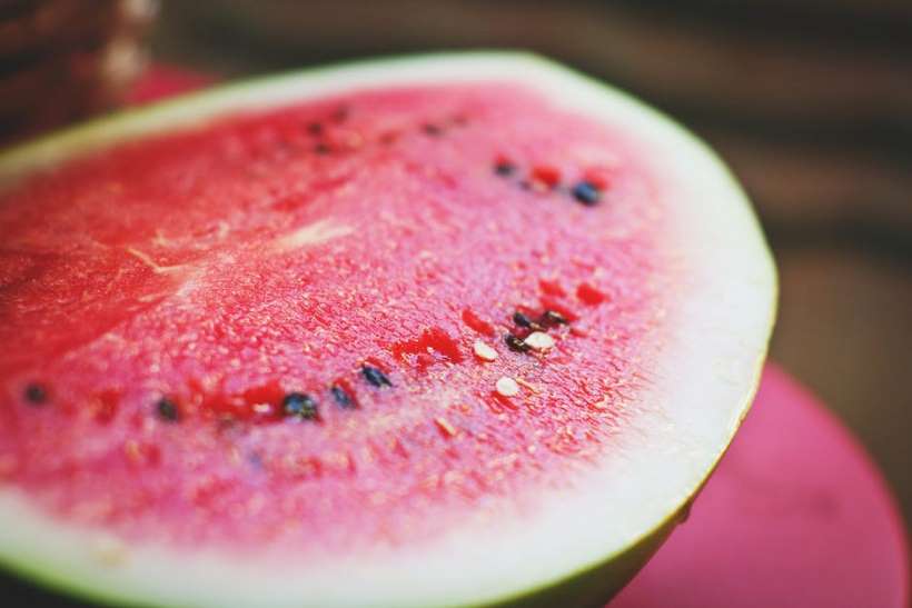 Eating watermelon